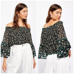 Free People balloon sleeves blouse.